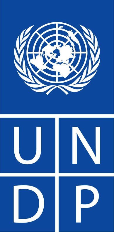 A blue and white logo with a circle of white text
Description automatically generated